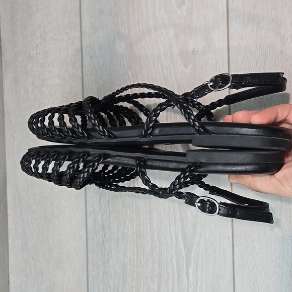 Torrid Women Black Braided Strappy Slip On Sandals Shoes Sz 9.5WW Extra Width - Picture 8 of 10